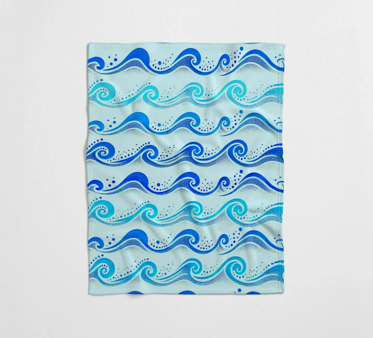 Waves Hellblau Fleecedecke von SilverPegasus