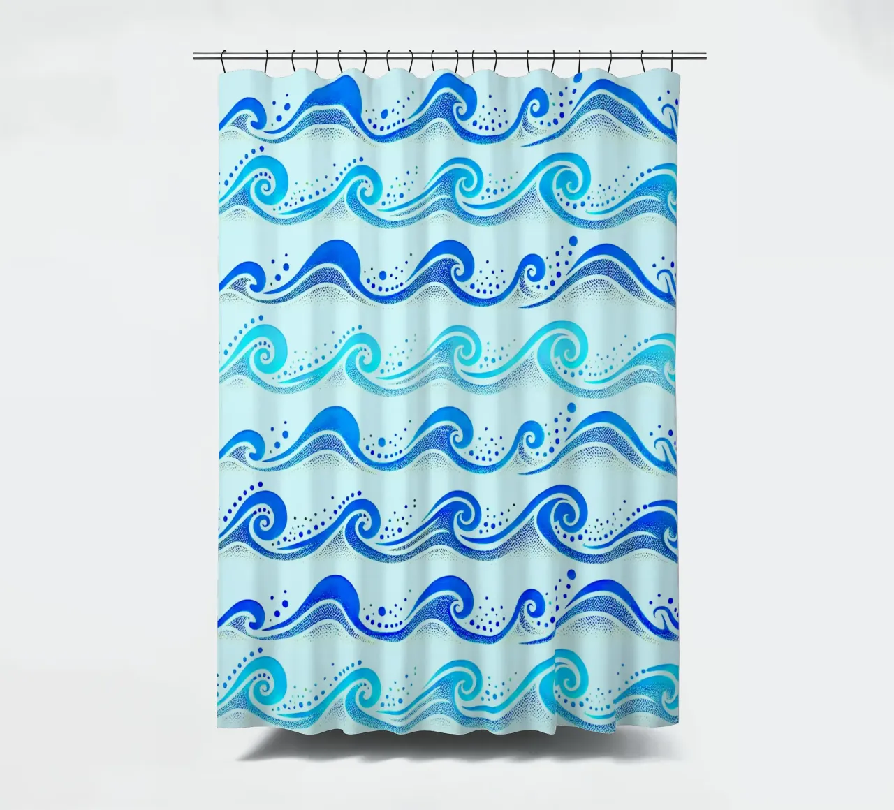 Waves Hellblau Duschvorhang von SilverPegasus