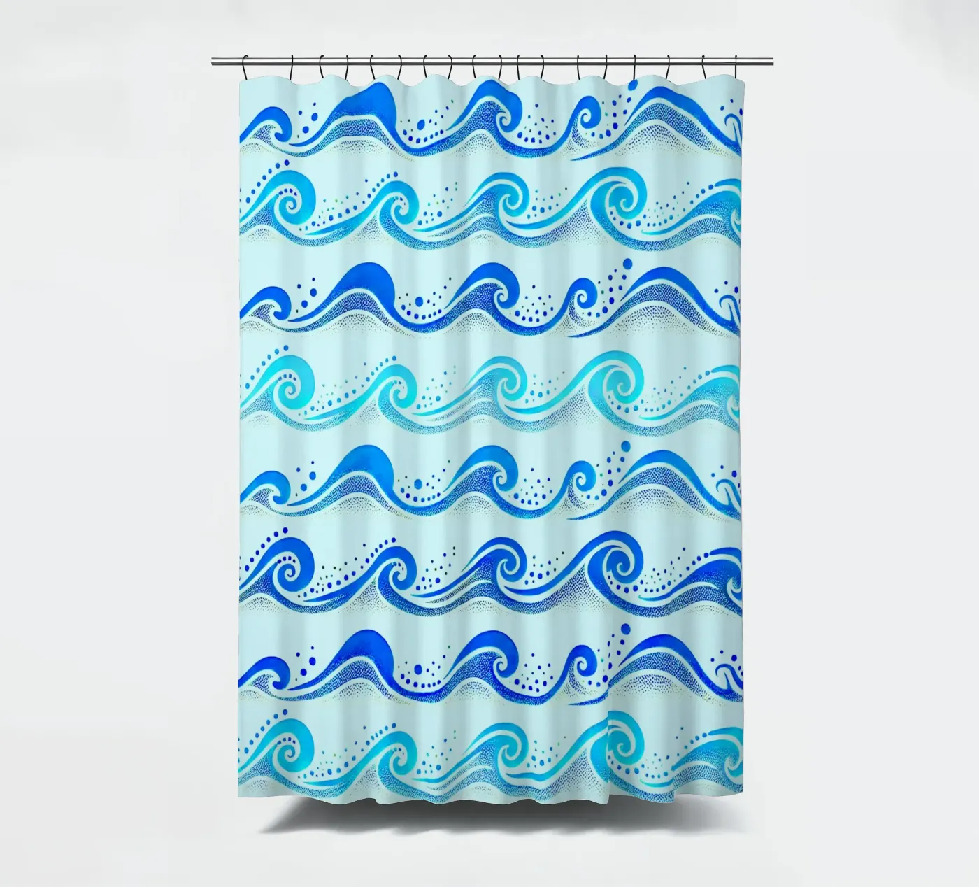 Waves Light Blue Duschvorhang von SilverPegasus