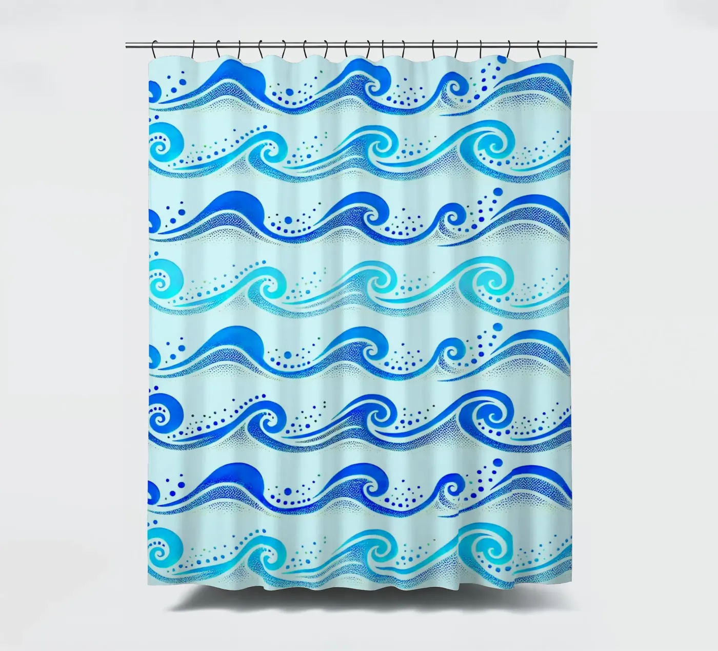 Waves Light Blue Duschvorhang von SilverPegasus