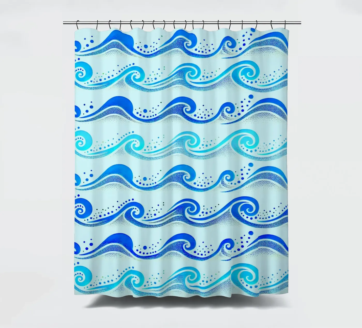 Waves Light Blue douchegordijn van SilverPegasus