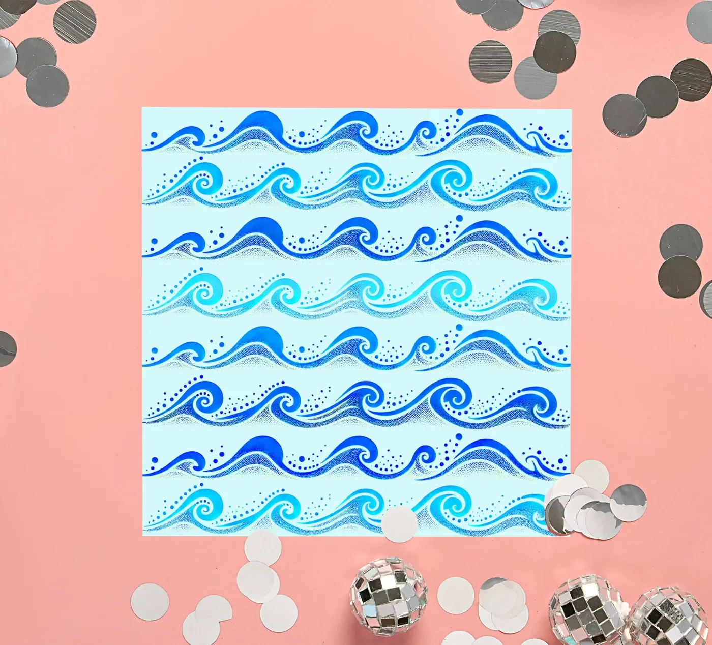 Waves Light Blue Sticker von SilverPegasus
