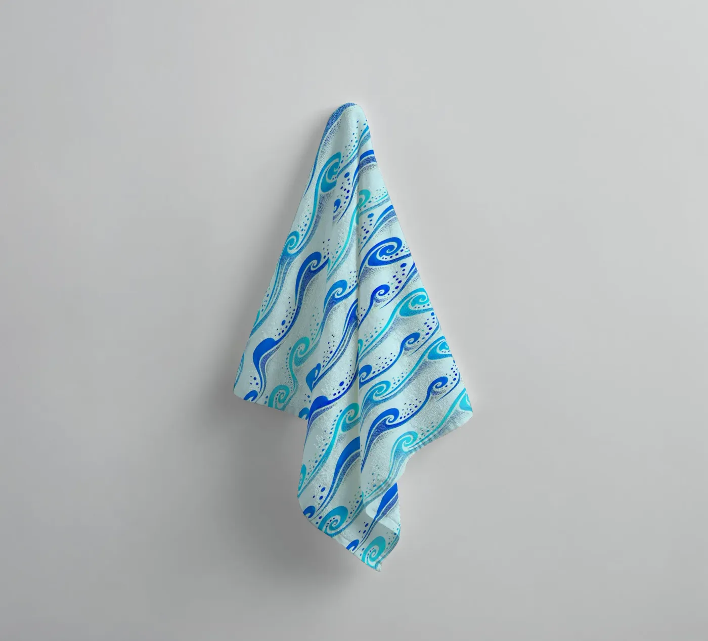 Waves Light Blue Handtuch von SilverPegasus