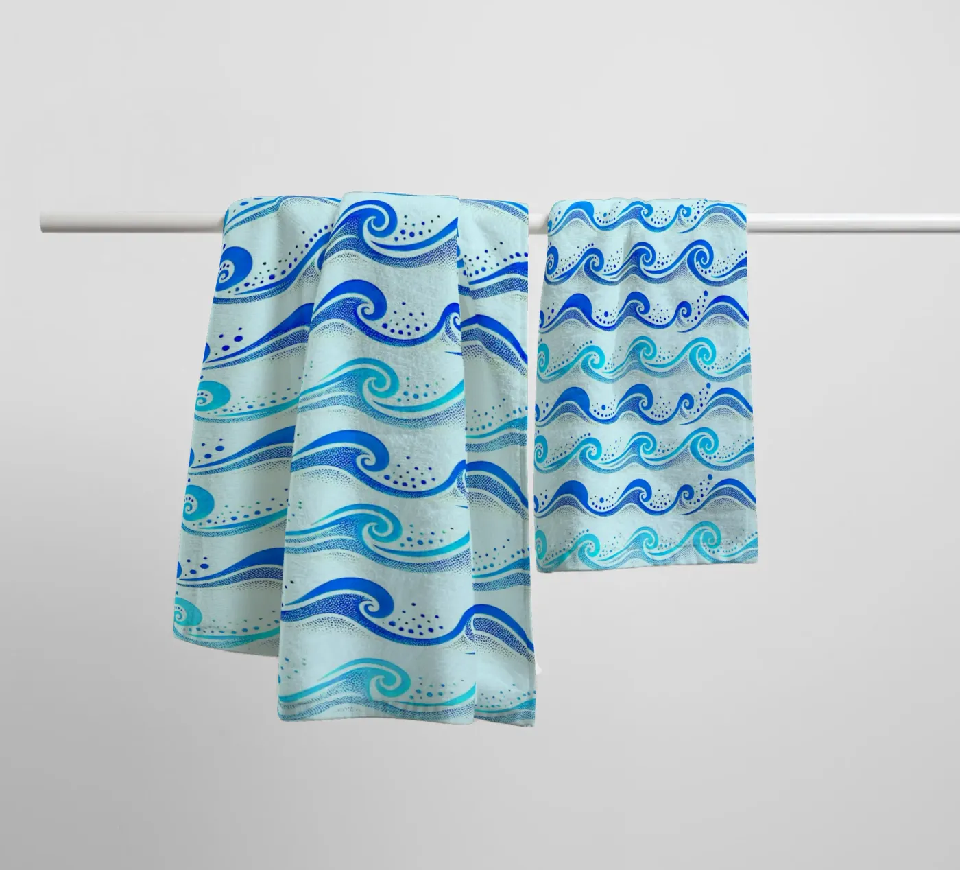 Waves Light Blue Handtuch von SilverPegasus