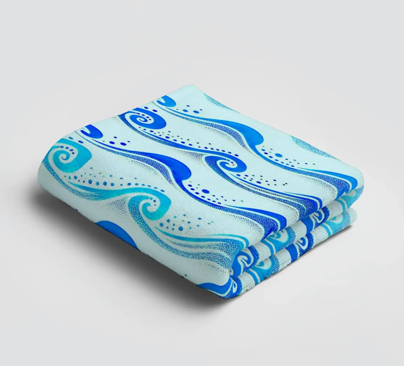 Waves Light Blue Handtuch von SilverPegasus