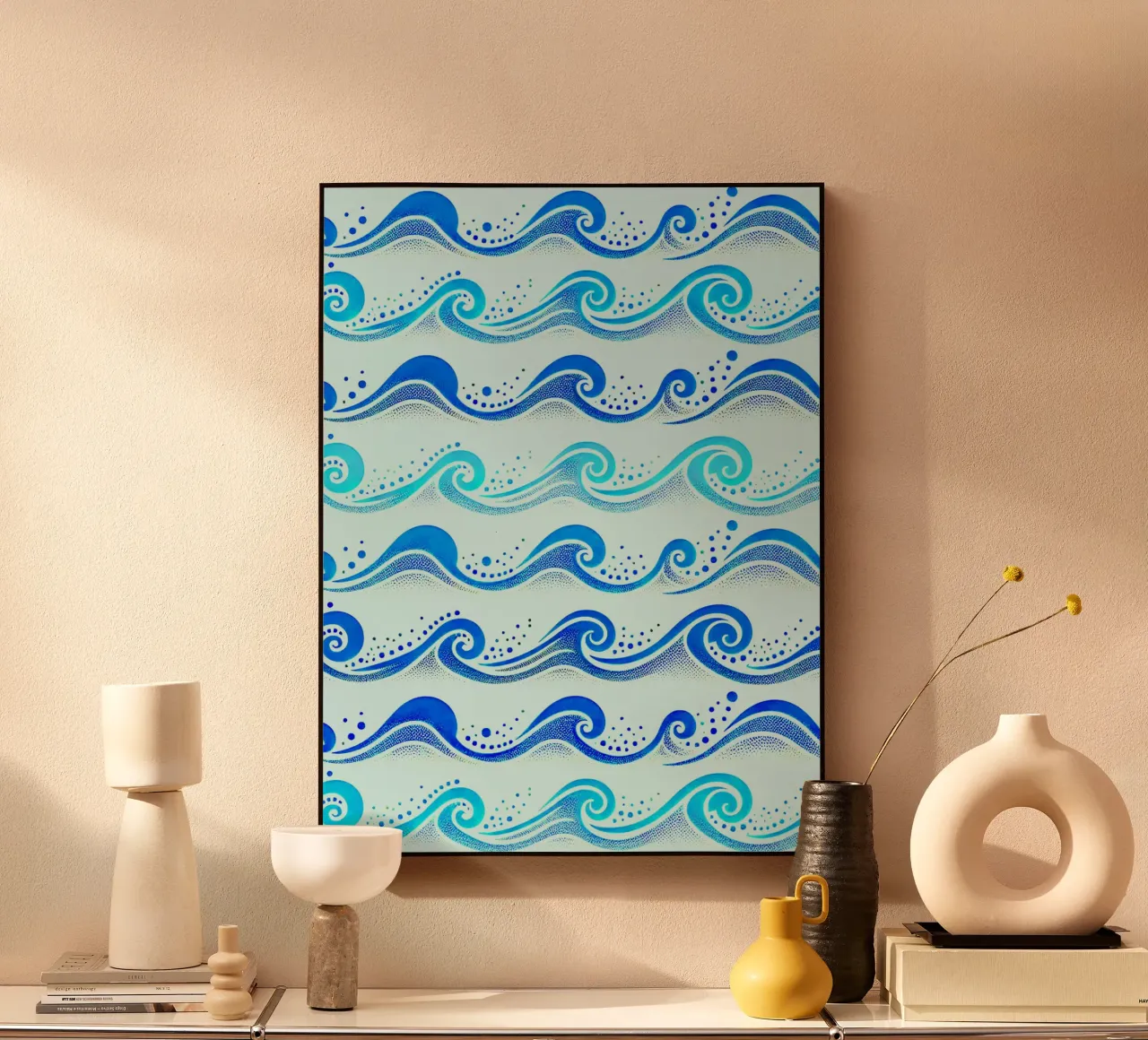 Waves Light Blue acrylic glass by SilverPegasus