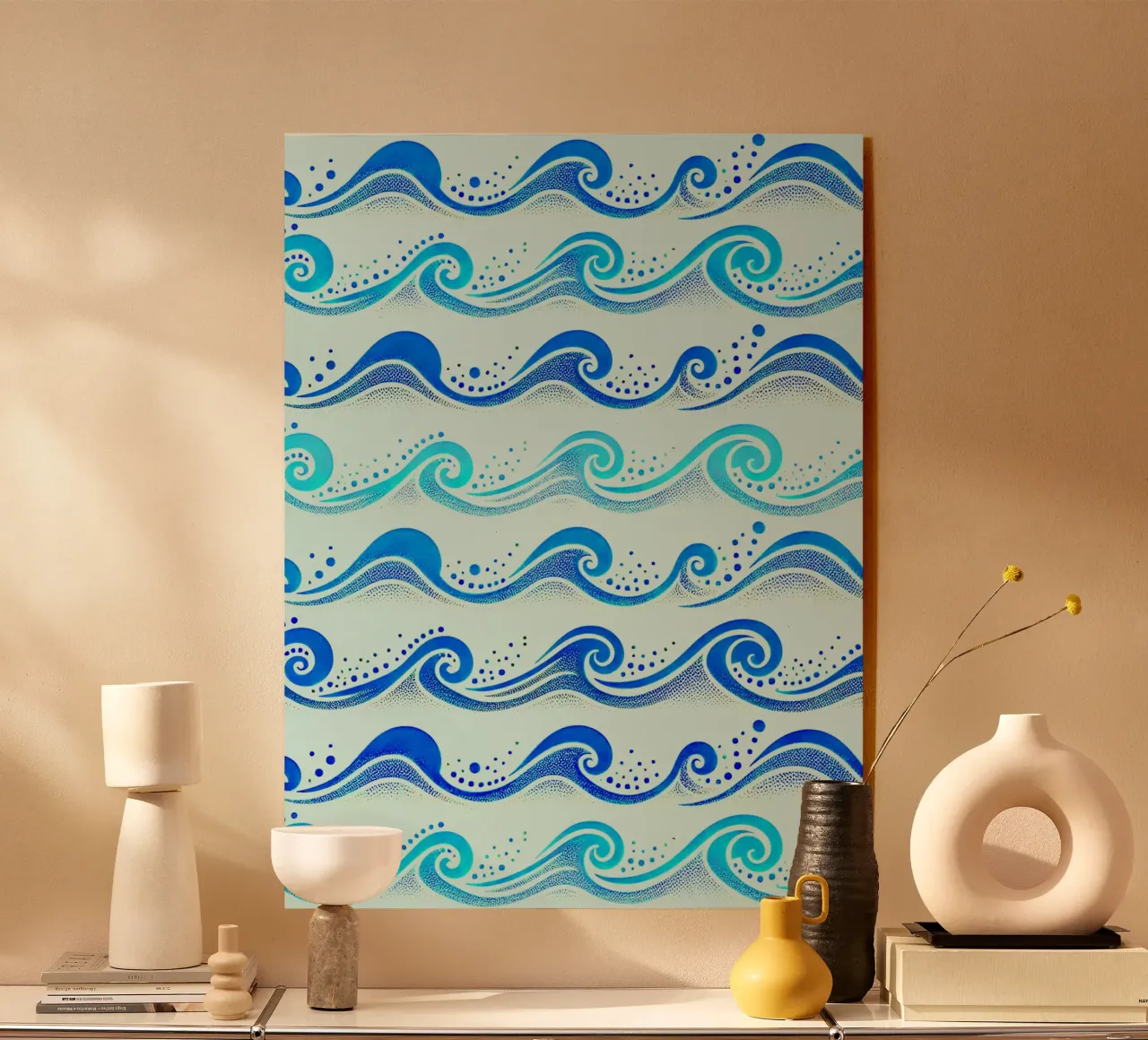 Waves Light Blue acrylic glass by SilverPegasus