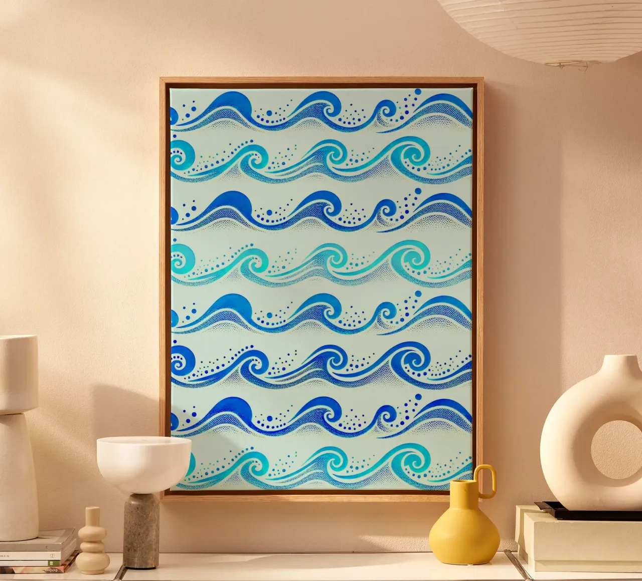 Waves Light Blue canvas by SilverPegasus
