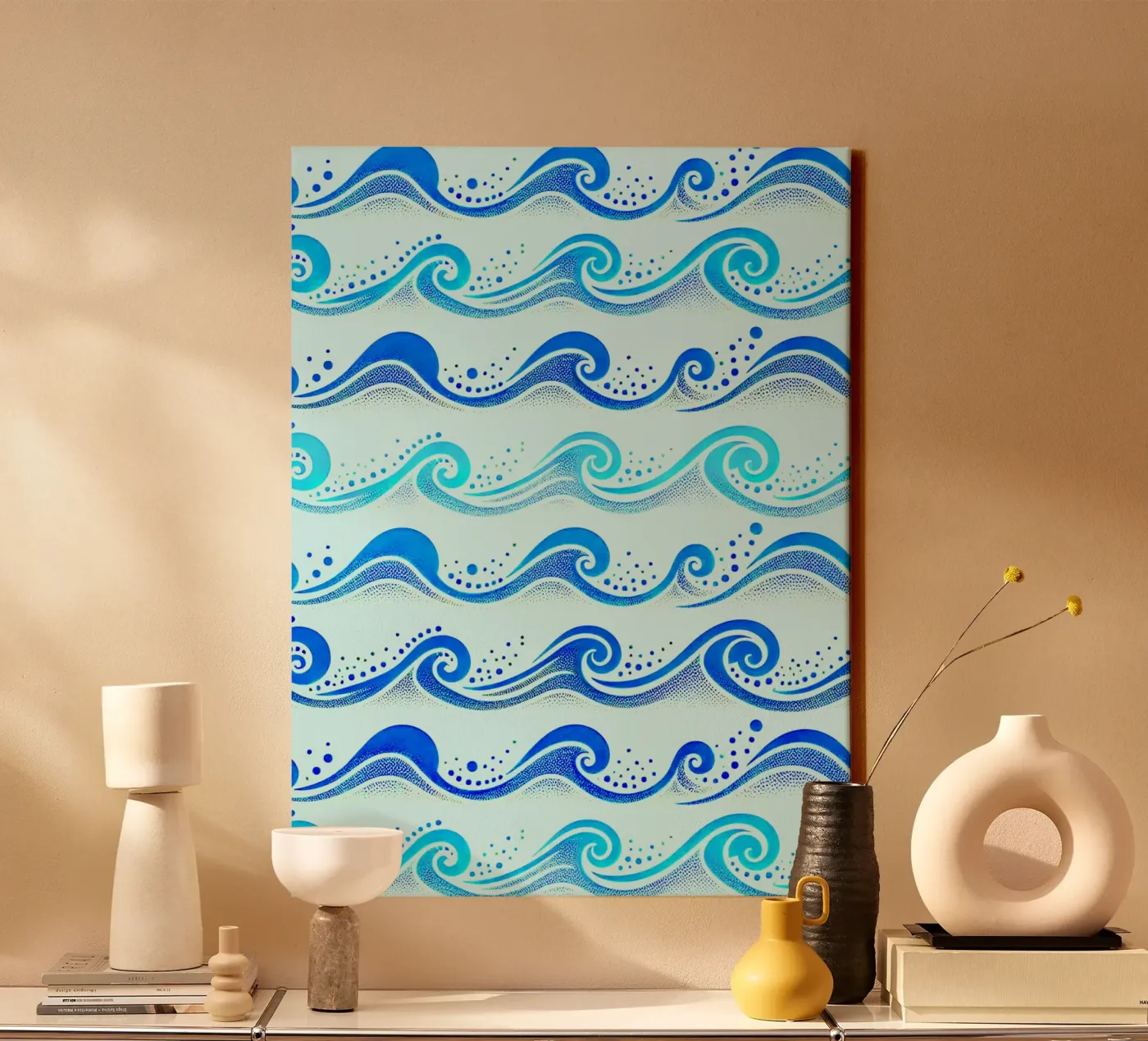 Waves Hellblau Leinwand von SilverPegasus