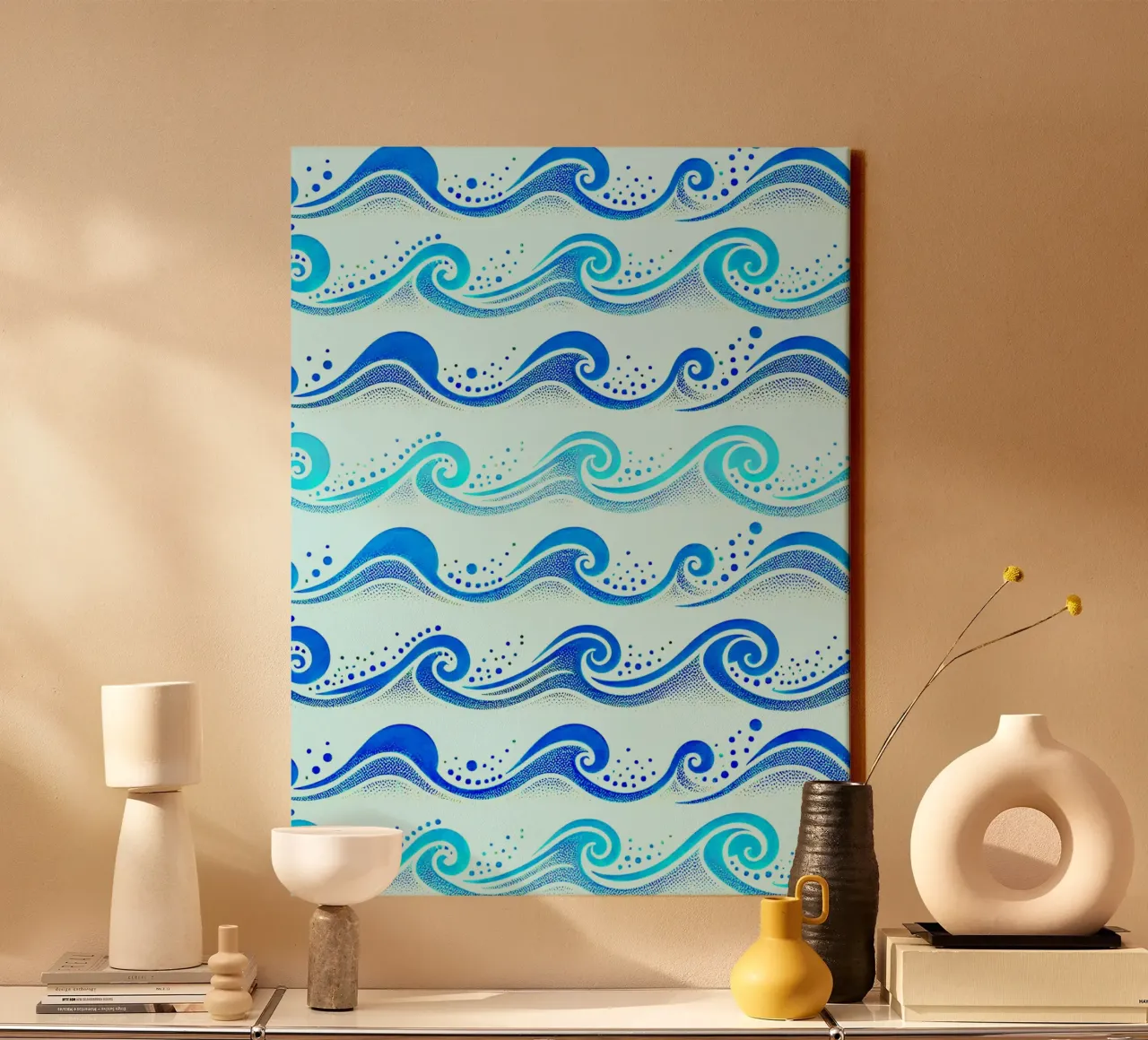 Waves Hellblau Leinwand von SilverPegasus