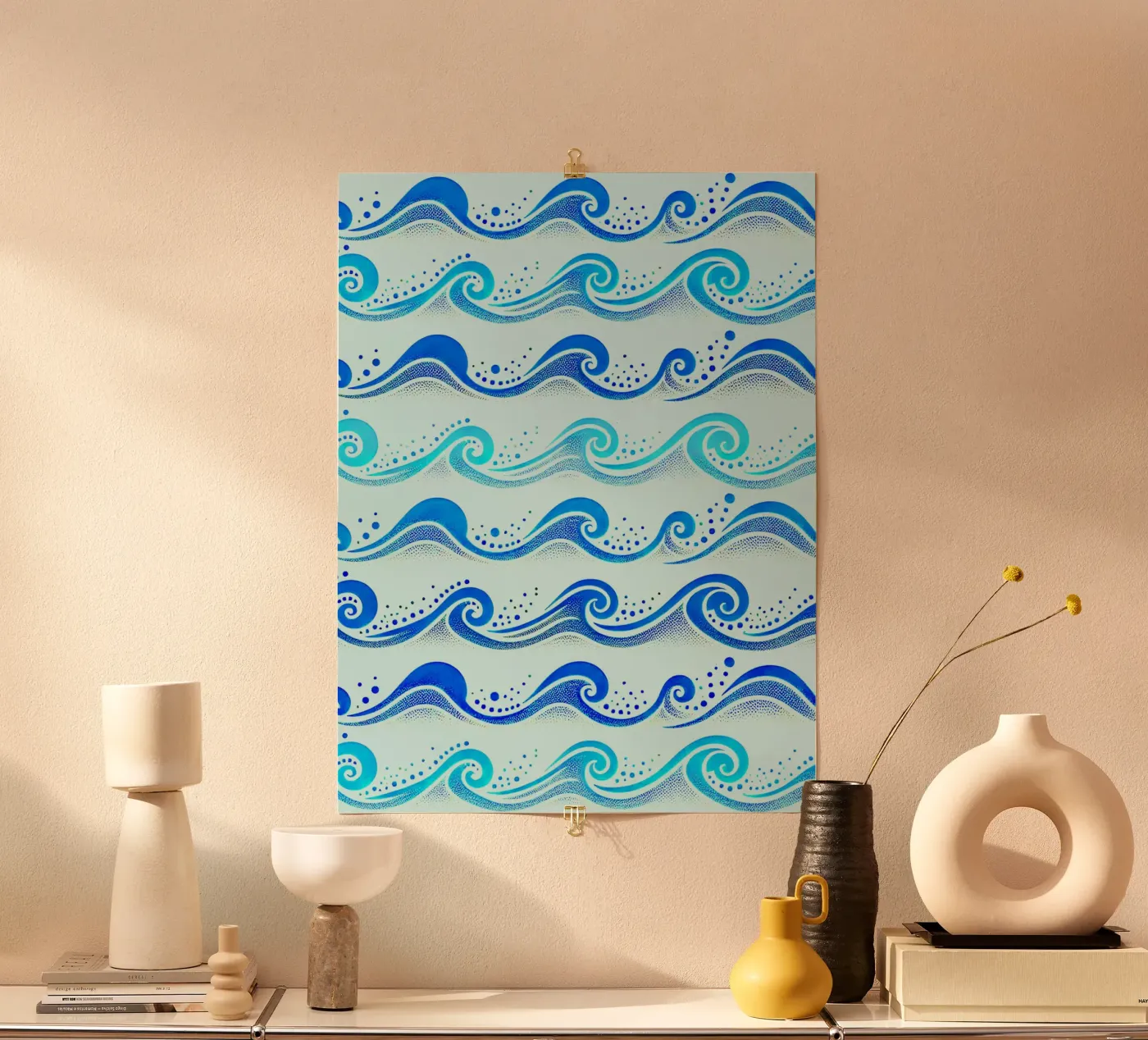 Waves Light Blue Poster von SilverPegasus