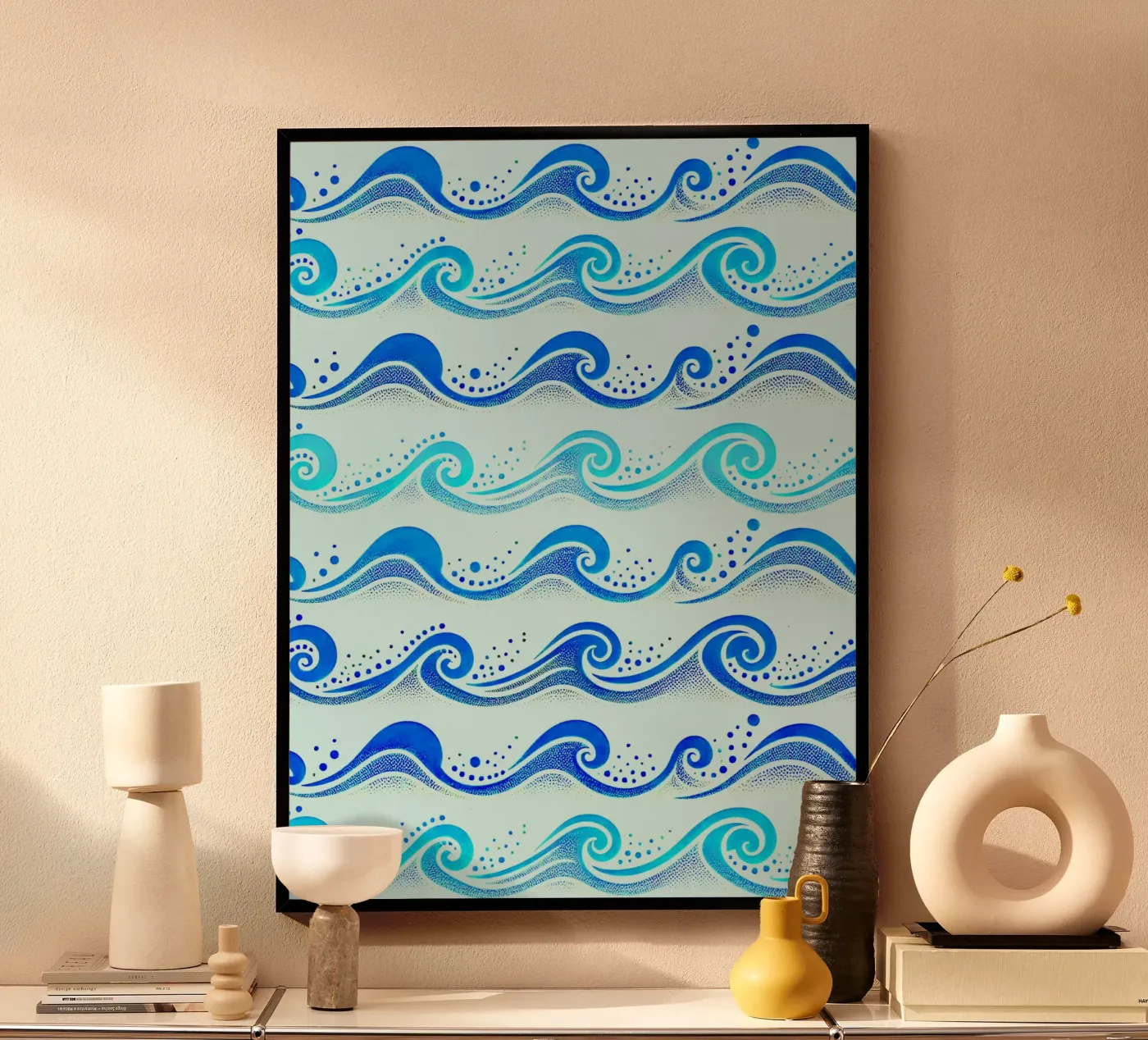 Waves Light Blue Poster von SilverPegasus