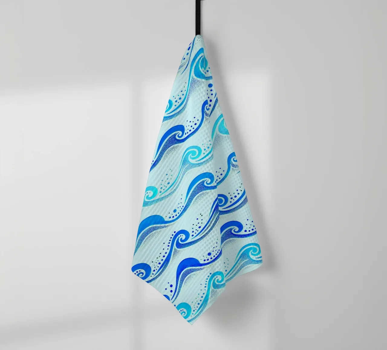 Waves Hellblau Geschirrtuch von SilverPegasus