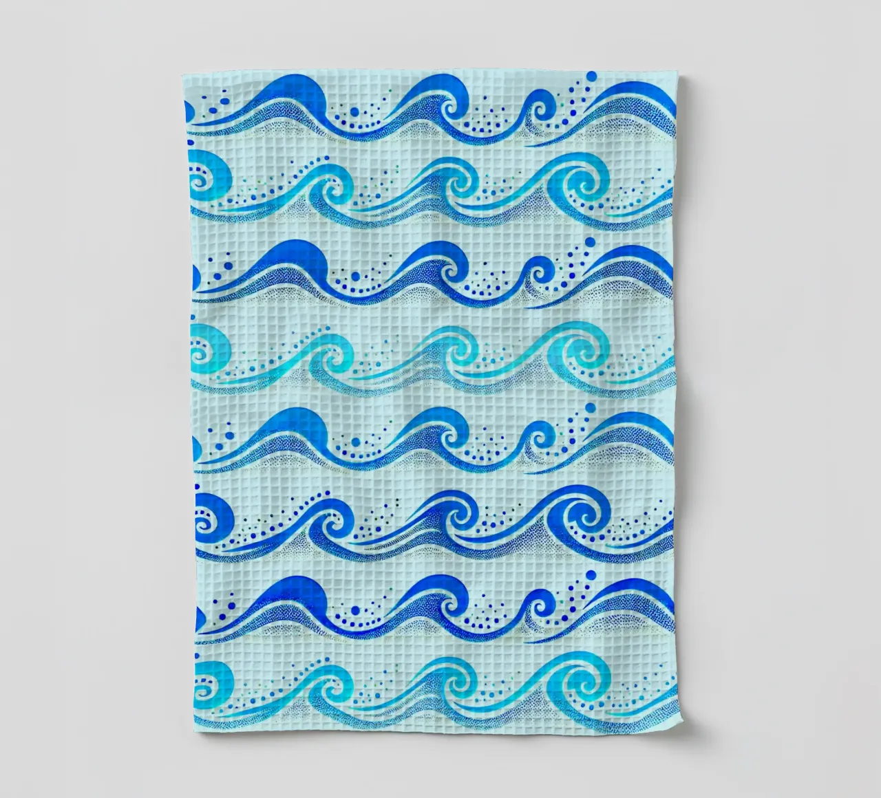 Waves Hellblau Geschirrtuch von SilverPegasus