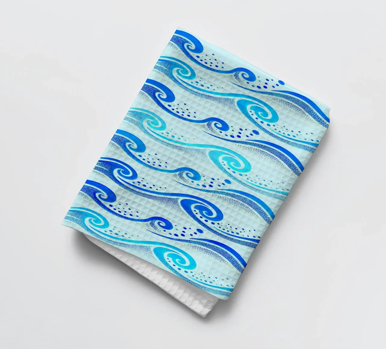 Waves Hellblau Geschirrtuch von SilverPegasus