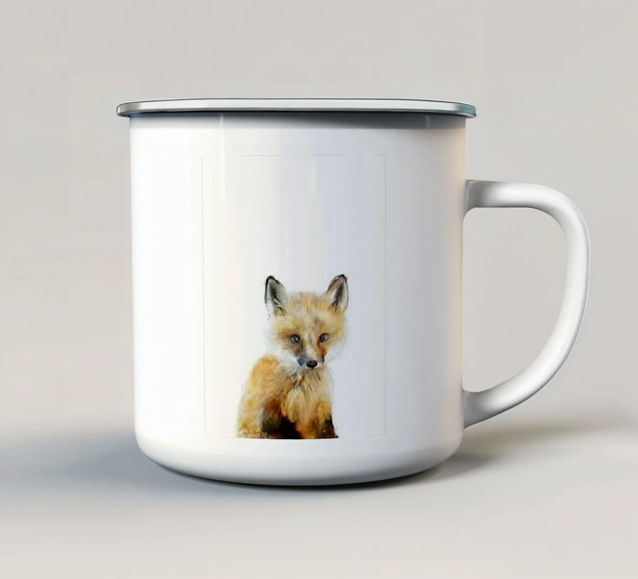 simpatica volpe tazza in smalto da amnda shope