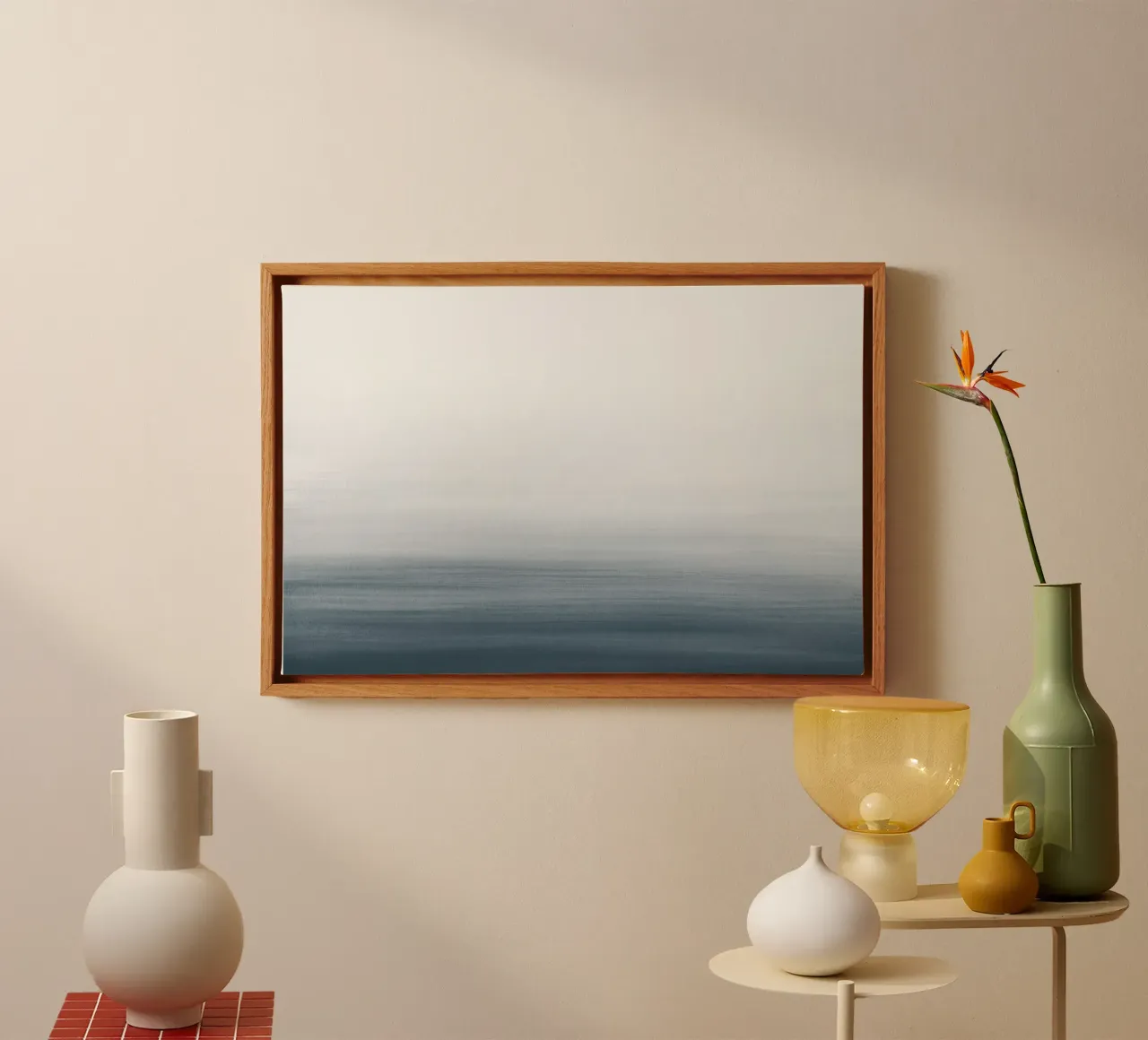 Gradiente acquerello blu scuro tela con Cornice a cassetta da NouveauPrints