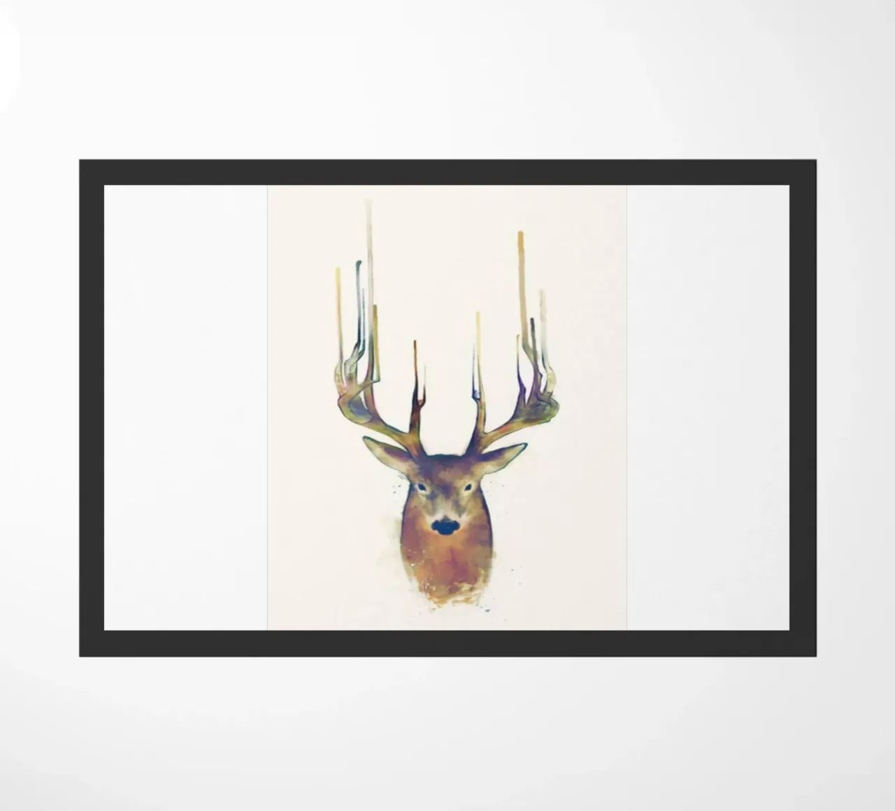 deer with pointed antlers doormat by amnda shope