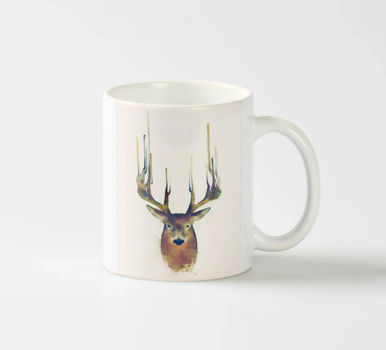 cervo con corna appuntite tazza in ceramica da amnda shope