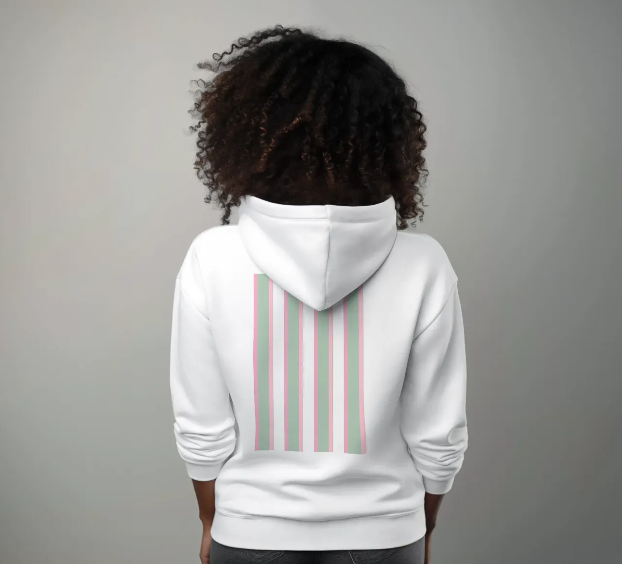 Rayas Verticales Verde y Rosa sudadera con capucha de SilverPegasus