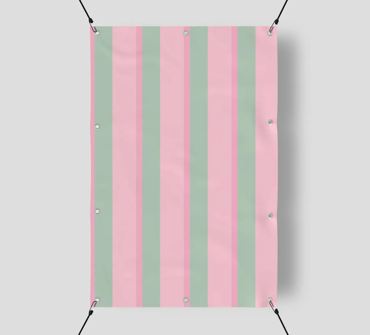 Strisce verticali verdi e rosa telo in pvc da SilverPegasus