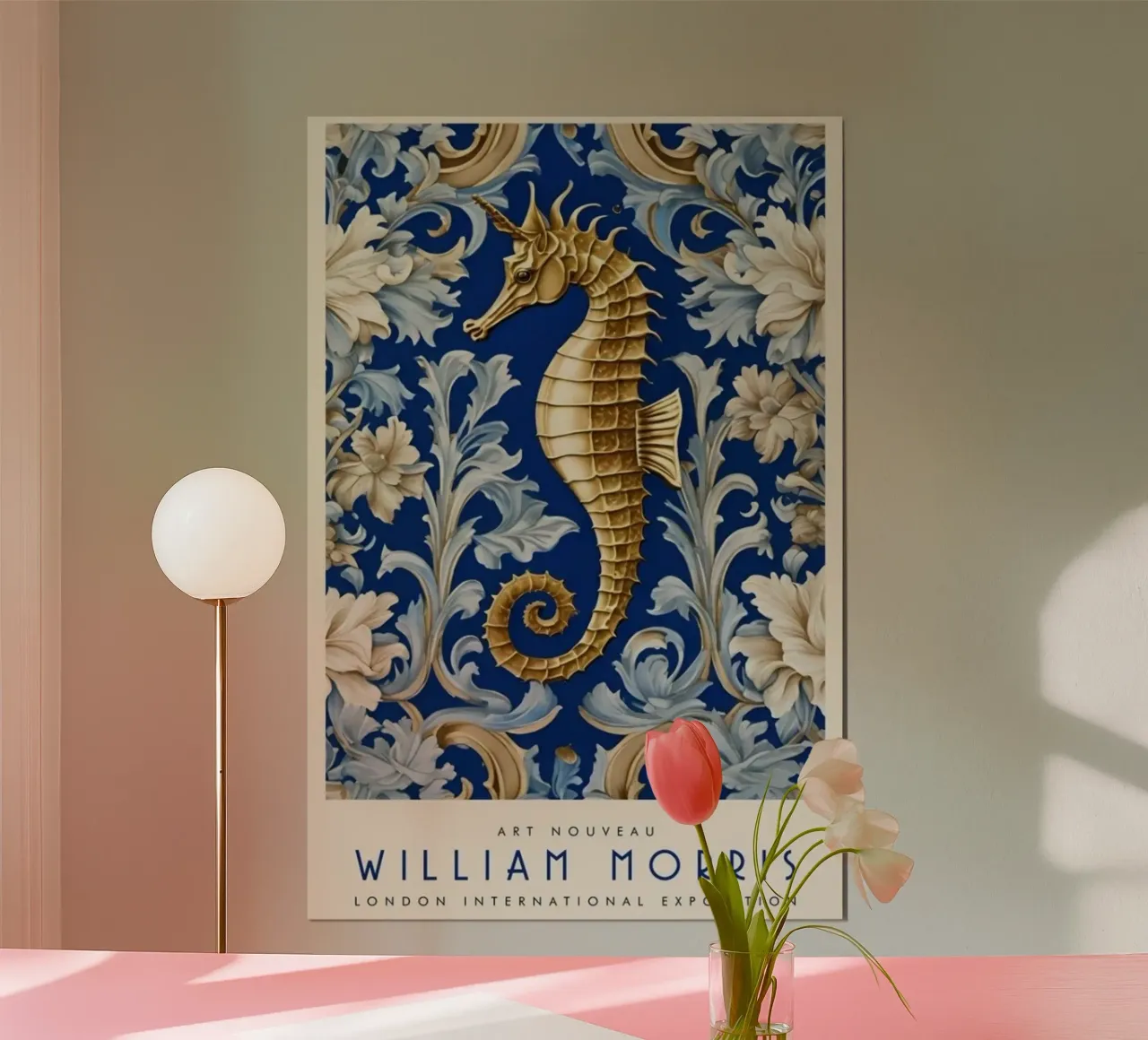 William Morris 3 Seahorses hahnemühle by Art In The Sky