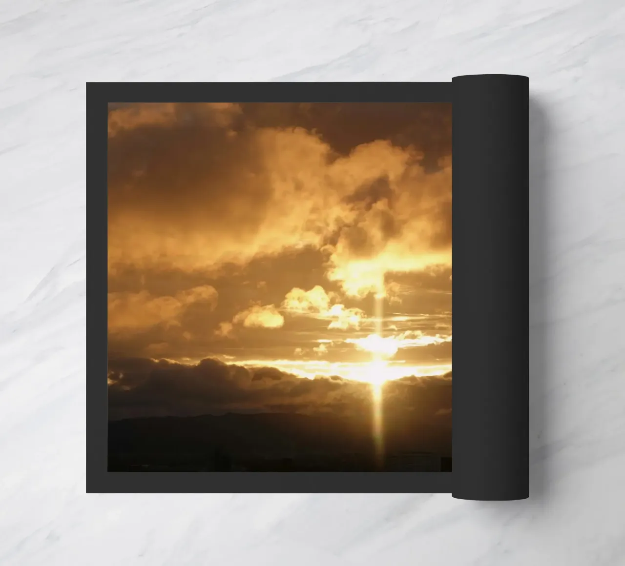 sunset clouds doormat by Earthly Visions