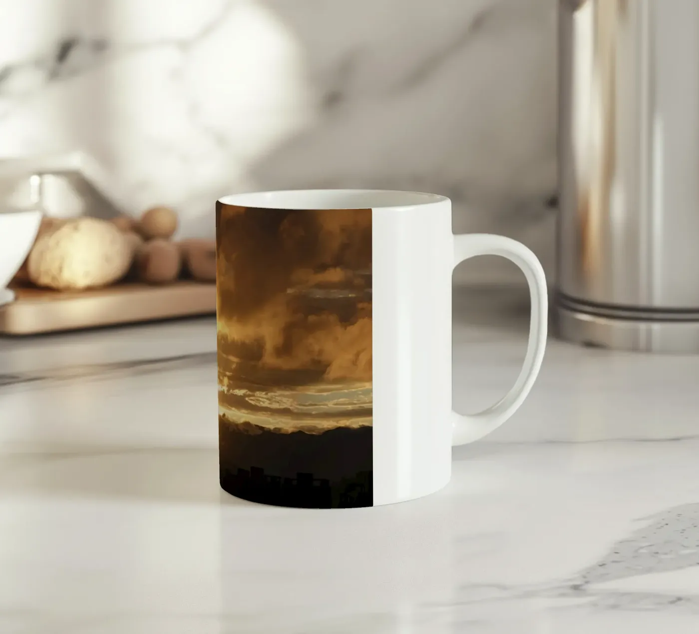 sunset clouds ceramic mug by Earthly Visions