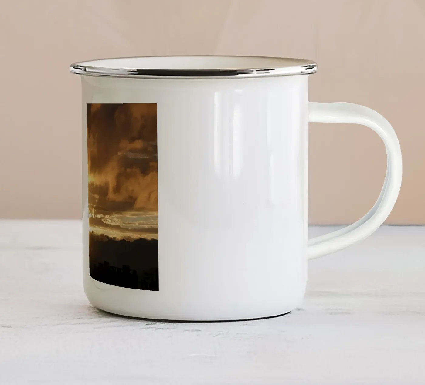 sunset clouds enamel mug by Earthly Visions