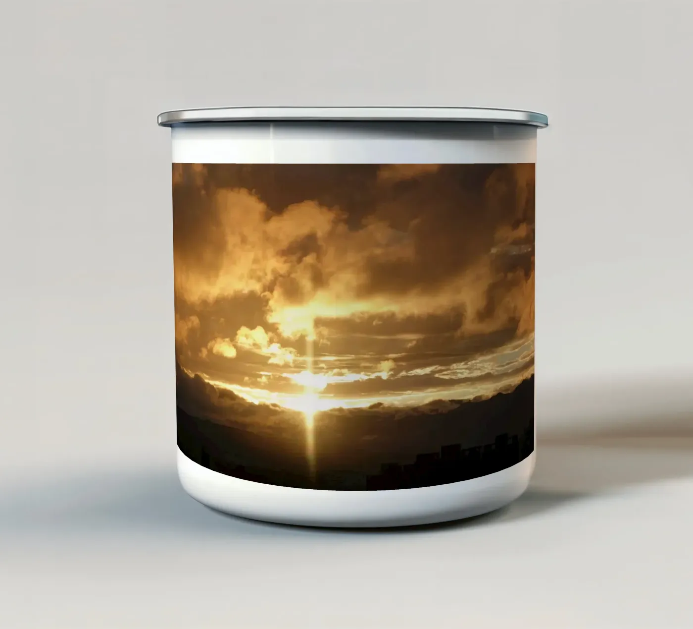 sunset clouds enamel mug by Earthly Visions