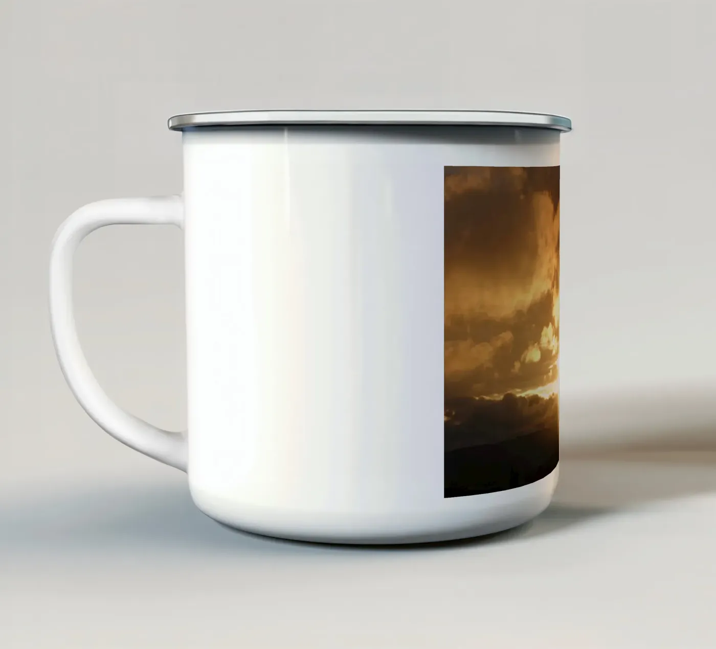 sunset clouds enamel mug by Earthly Visions