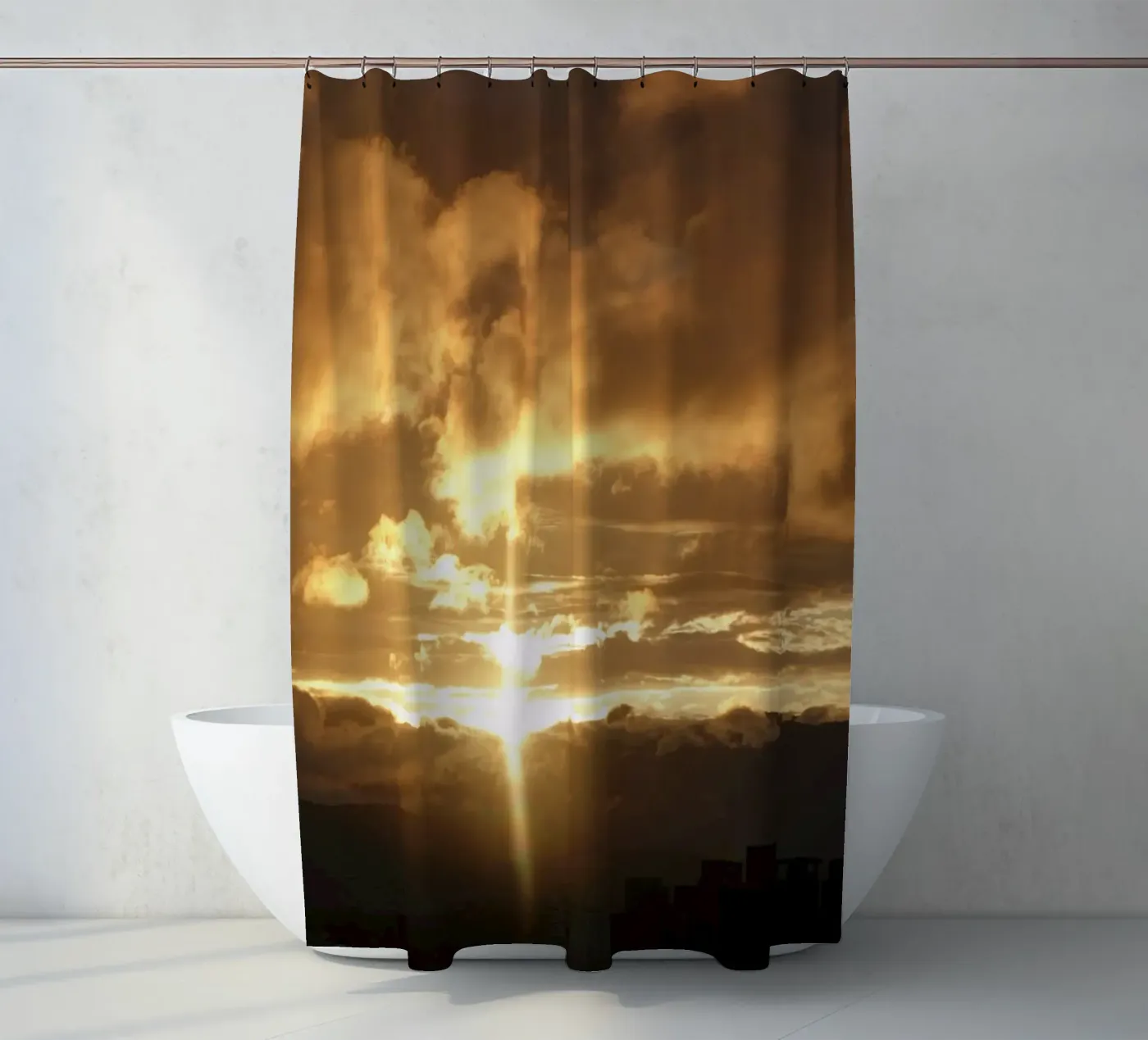 sunset clouds shower curtain by Earthly Visions