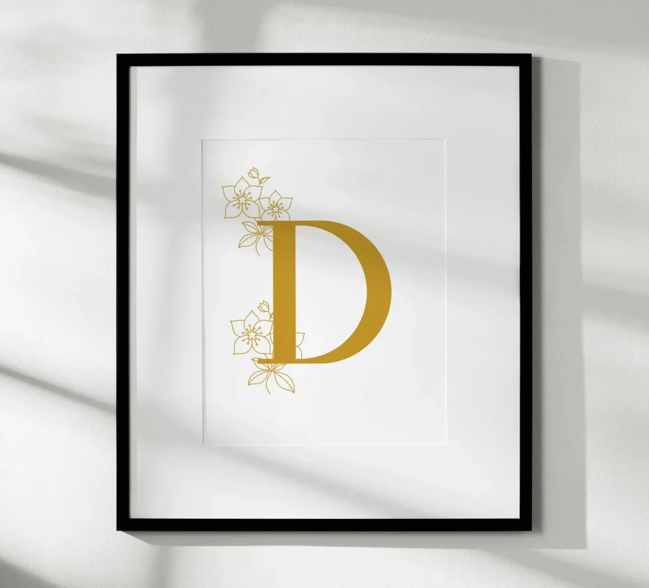 Lettre D jaune d'or Poster - Design minimaliste avec hahnemühle de StrindesignStudio