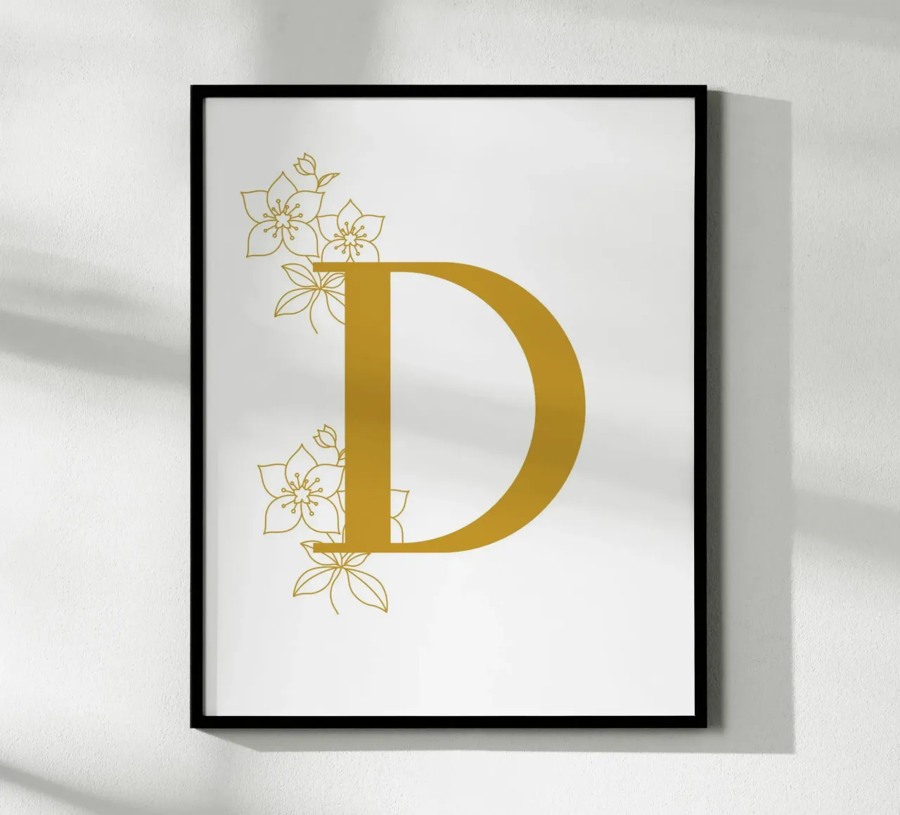 Lettre D jaune d'or Poster - Design minimaliste avec hahnemühle de StrindesignStudio