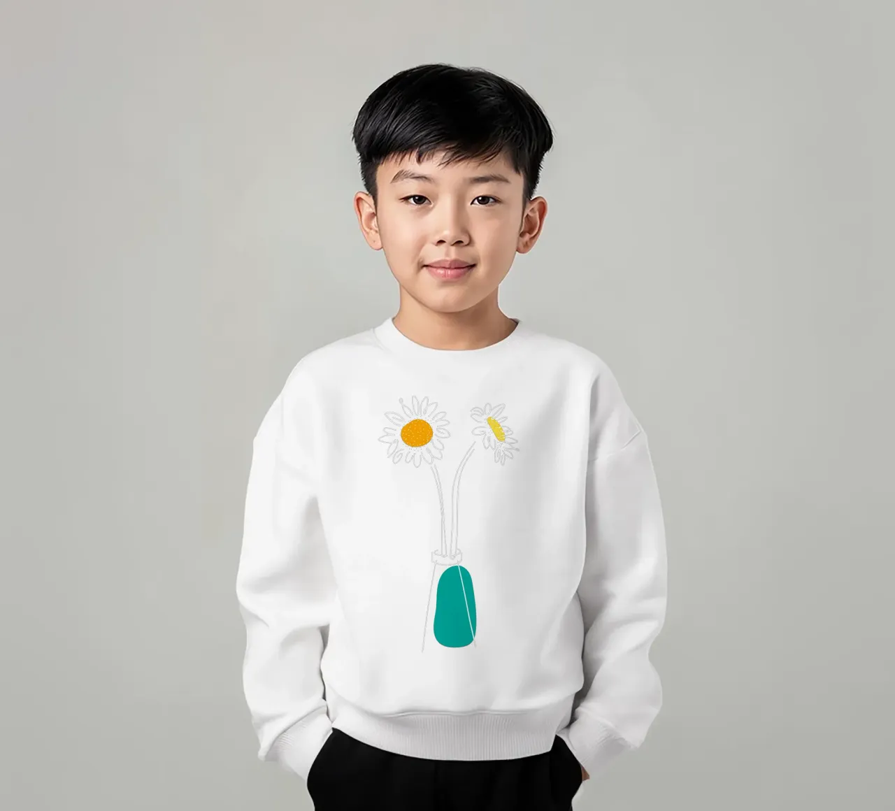 Two Flowers kids sweatshirt by Ninhol