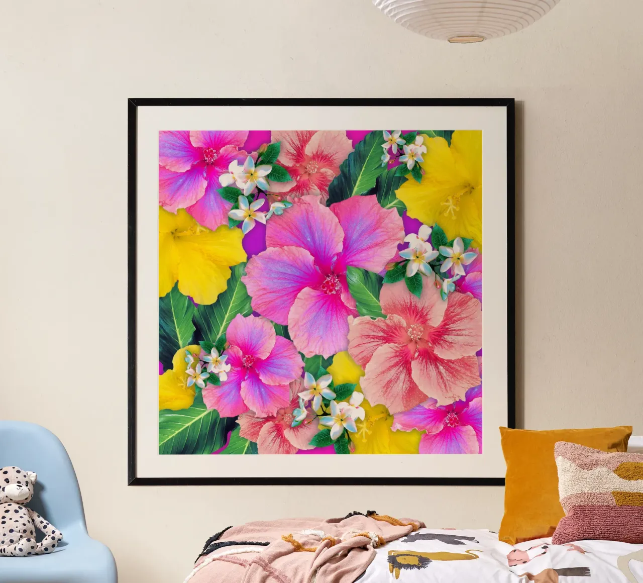 Sorbetto all'ibisco Aloha poster con telaio in legno da Nina May Design Studio