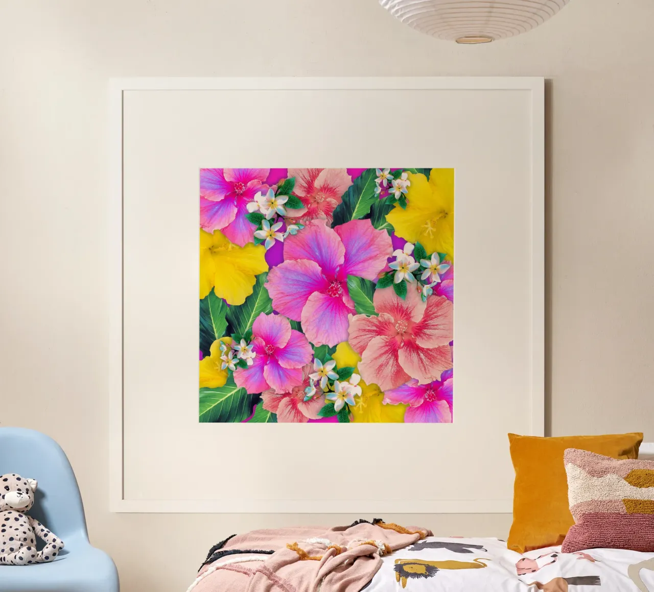 Sorbetto all'ibisco Aloha poster con telaio in legno da Nina May Design Studio
