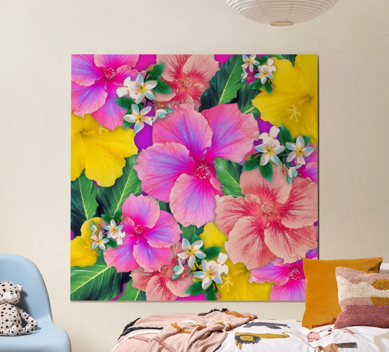 Sorbetto all'ibisco Aloha poster con telaio in legno da Nina May Design Studio