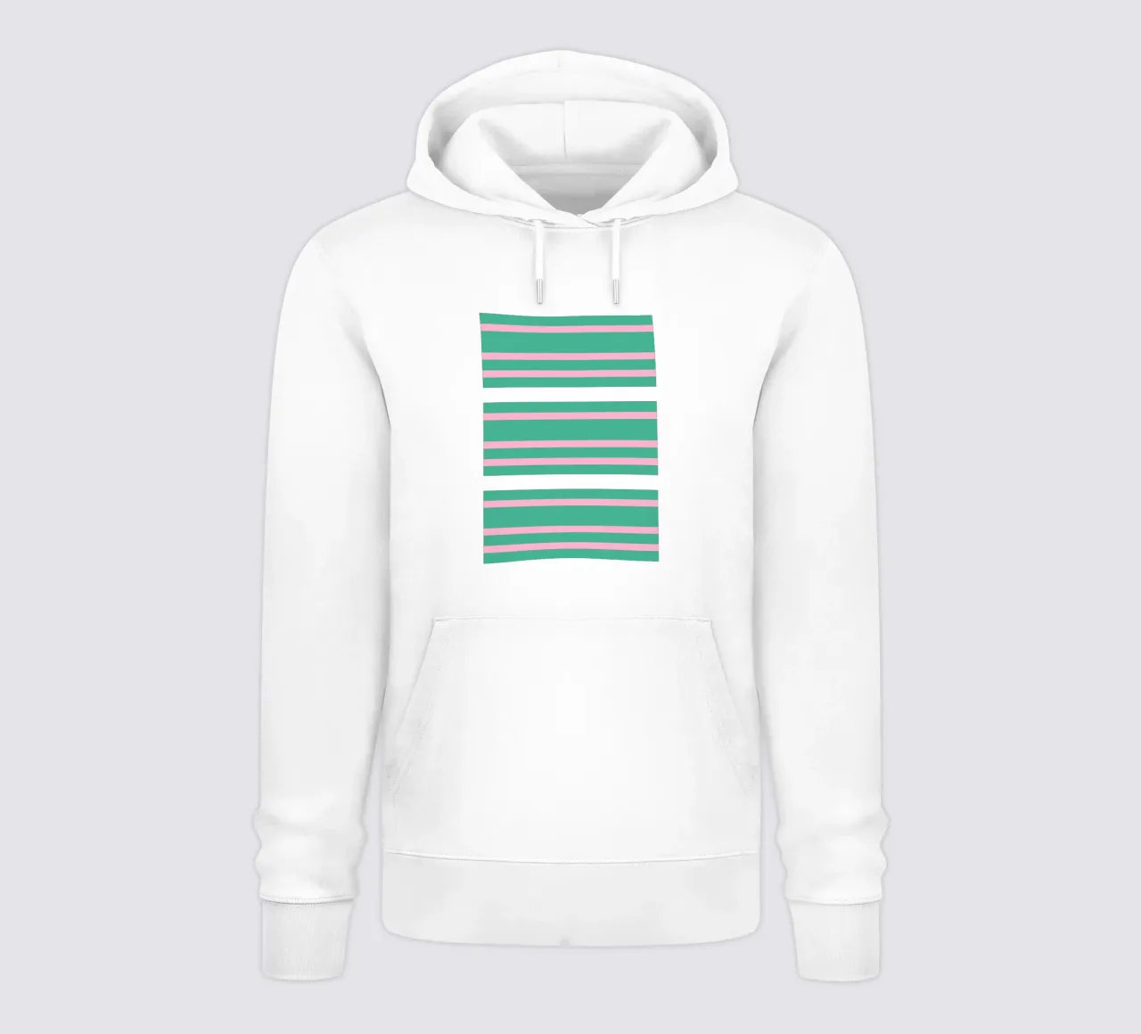 Divertente codice a barre a strisce verde e rosa felpa con cappuccio da SilverPegasus