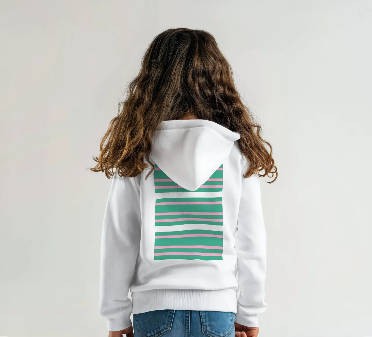 Divertente codice a barre a strisce verde e rosa felpa bambino con cappuccio da SilverPegasus