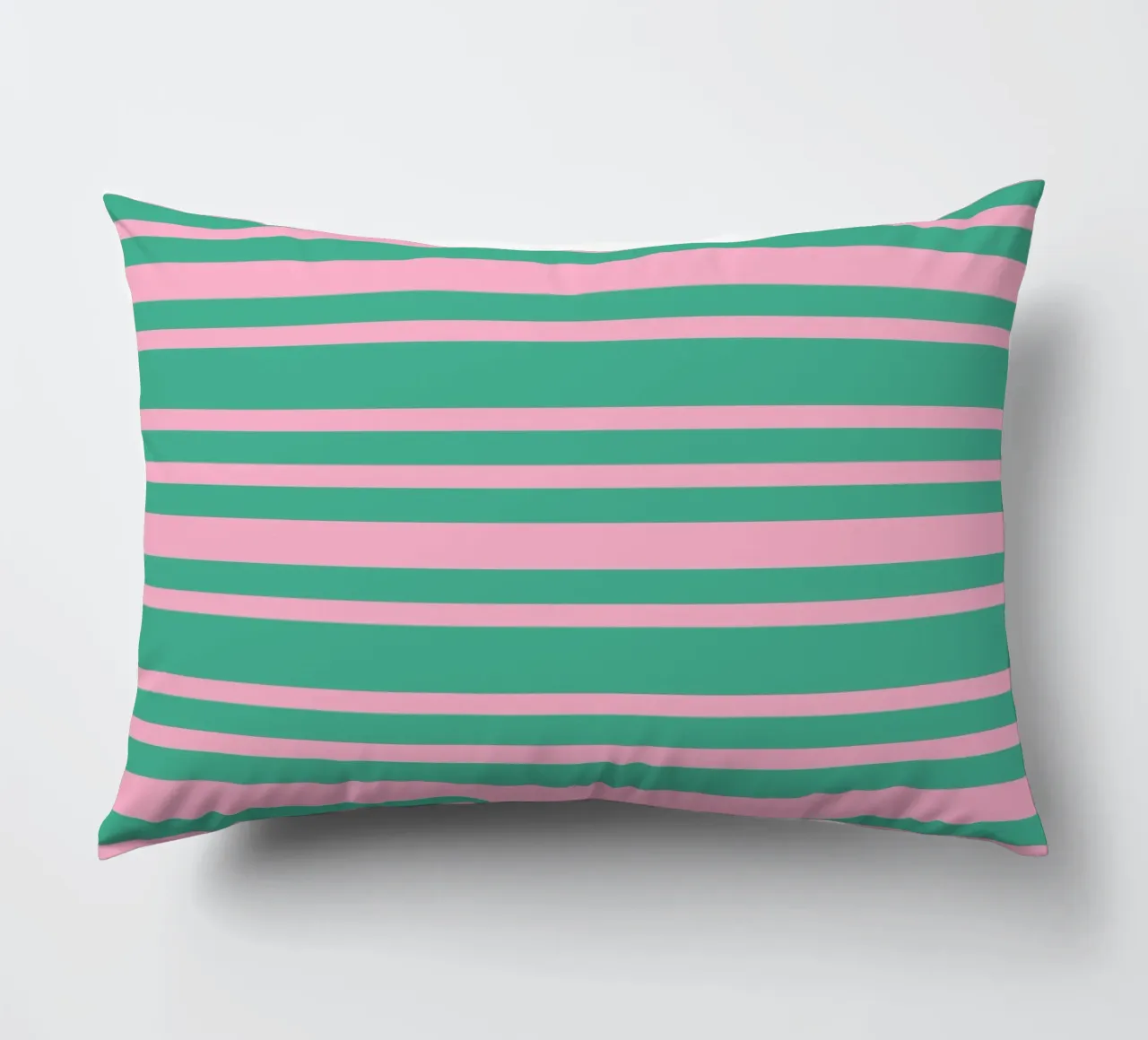 Divertente codice a barre a strisce verde e rosa cuscino da SilverPegasus