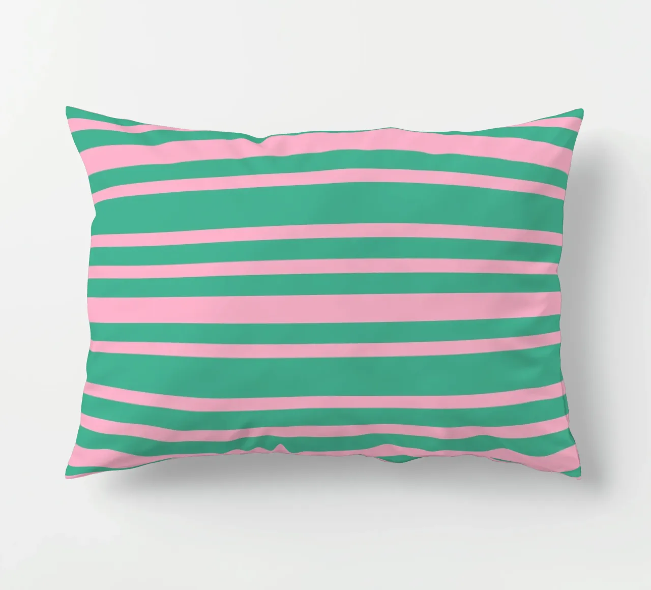 Divertente codice a barre a strisce verde e rosa cuscino da SilverPegasus