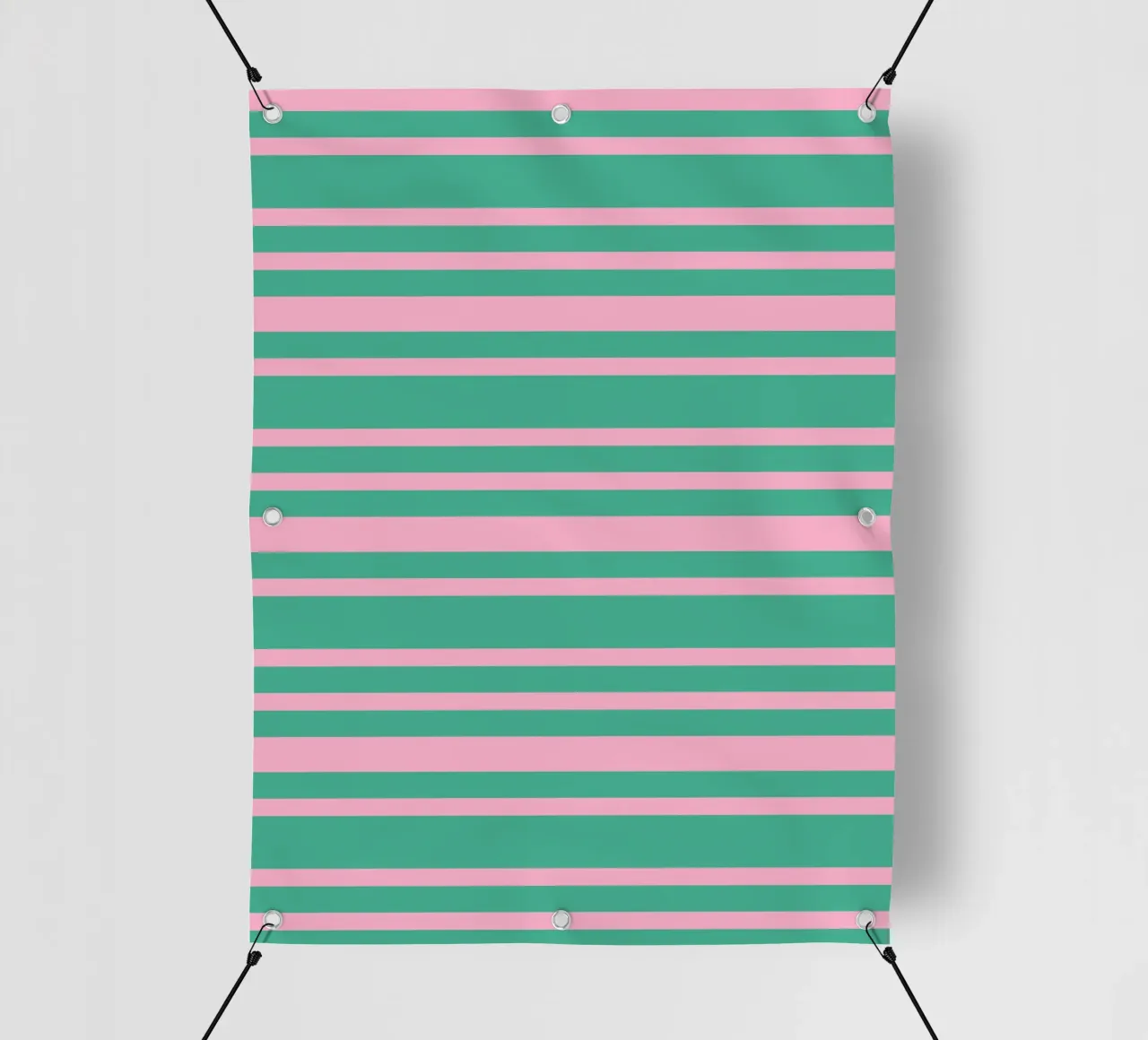 Divertente codice a barre a strisce verde e rosa telo in pvc da SilverPegasus