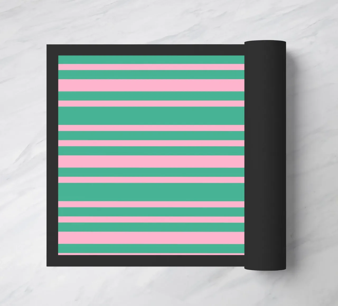 Divertente codice a barre a strisce verde e rosa zerbino da SilverPegasus