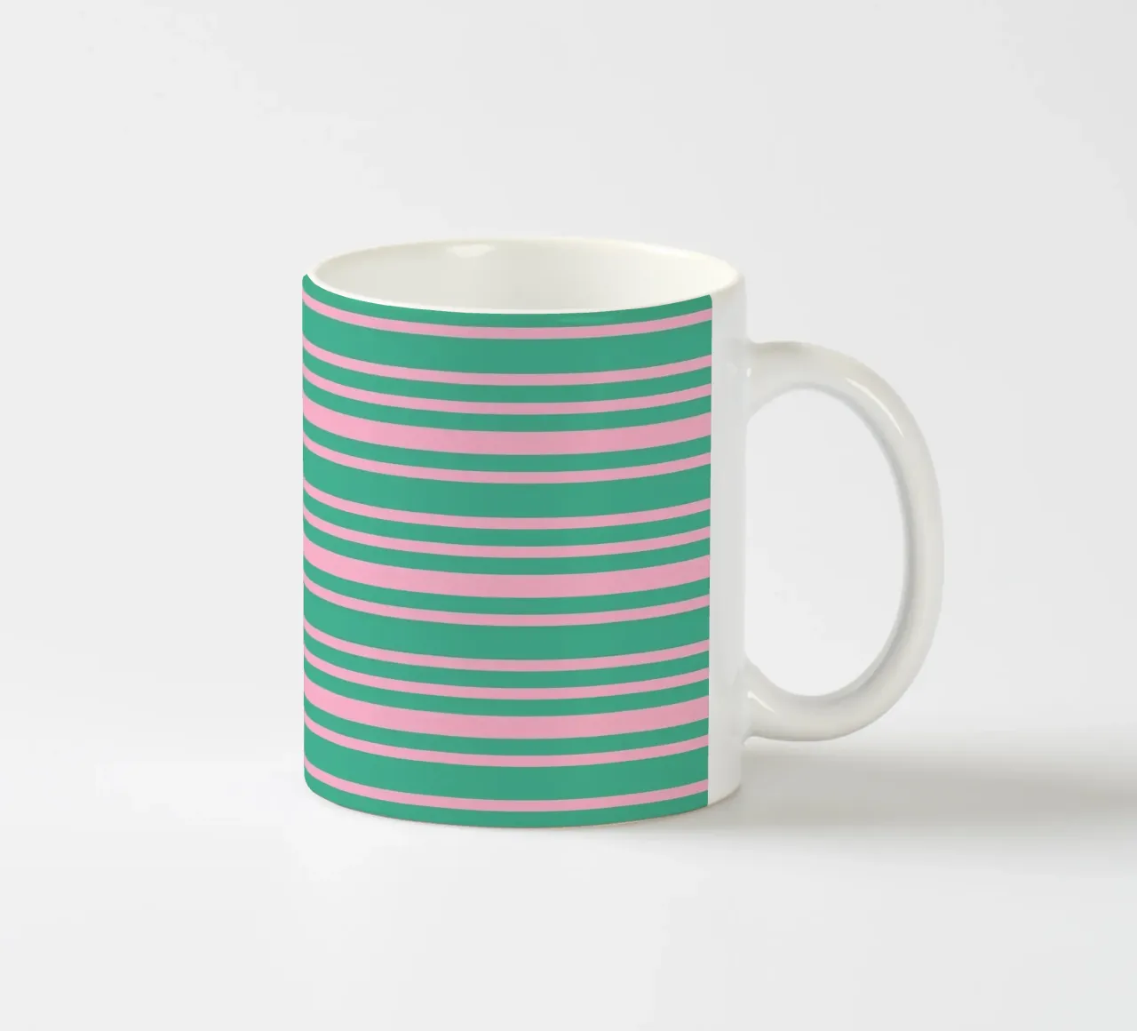 Divertente codice a barre a strisce verde e rosa tazza in ceramica da SilverPegasus