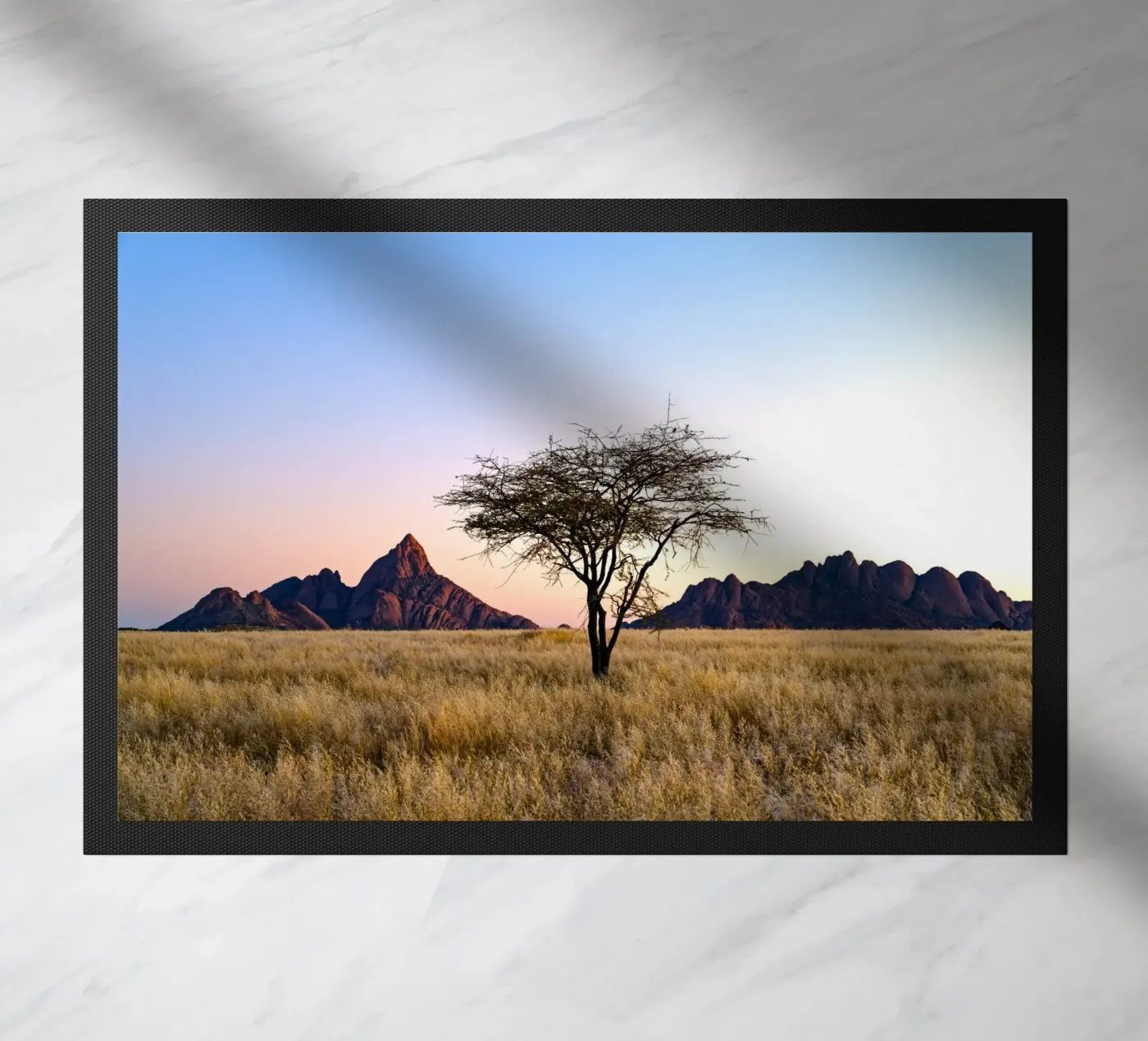 tree mountains doormat by Earthly Visions