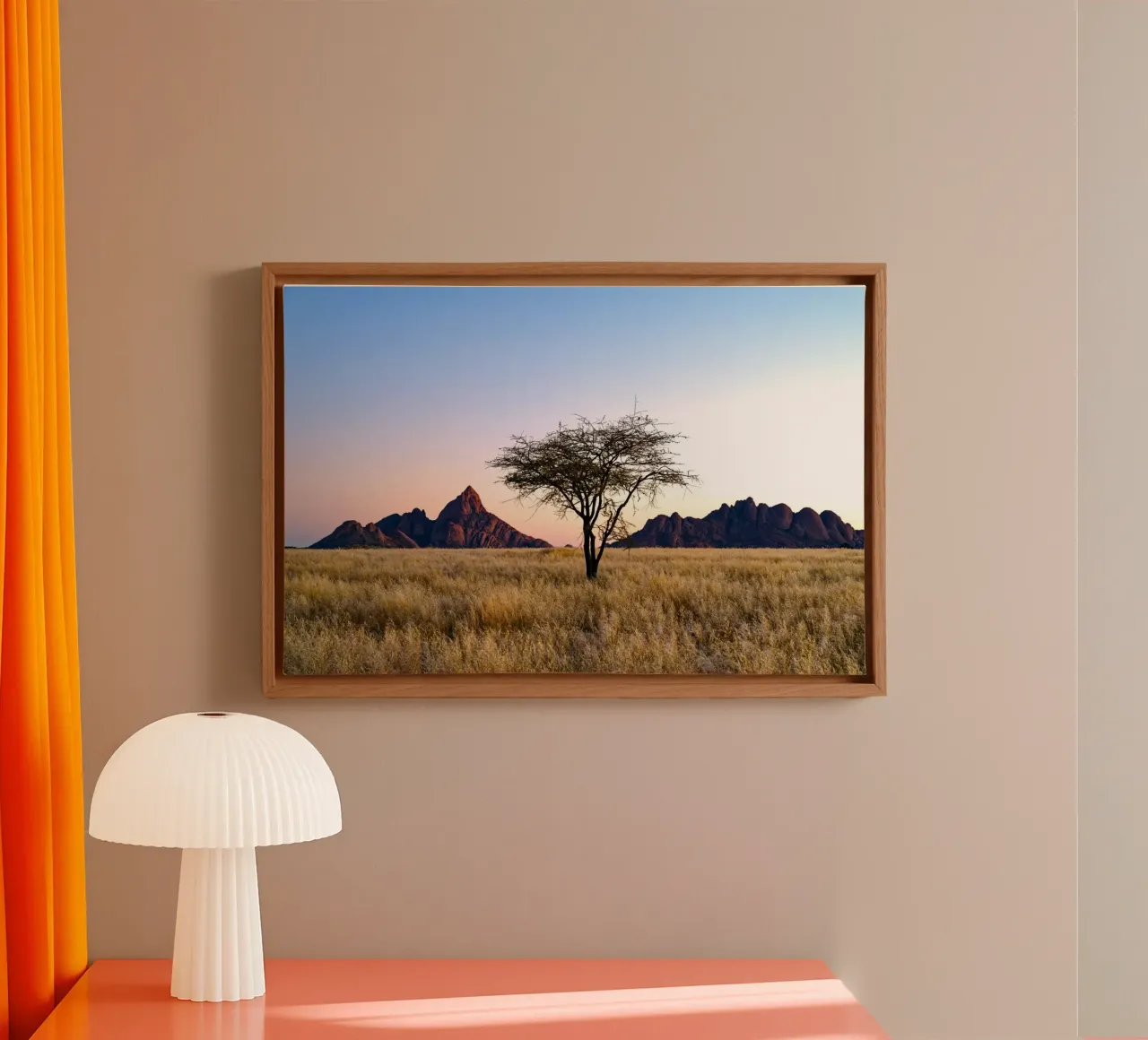 tree mountains canvas with Floater frame by Earthly Visions