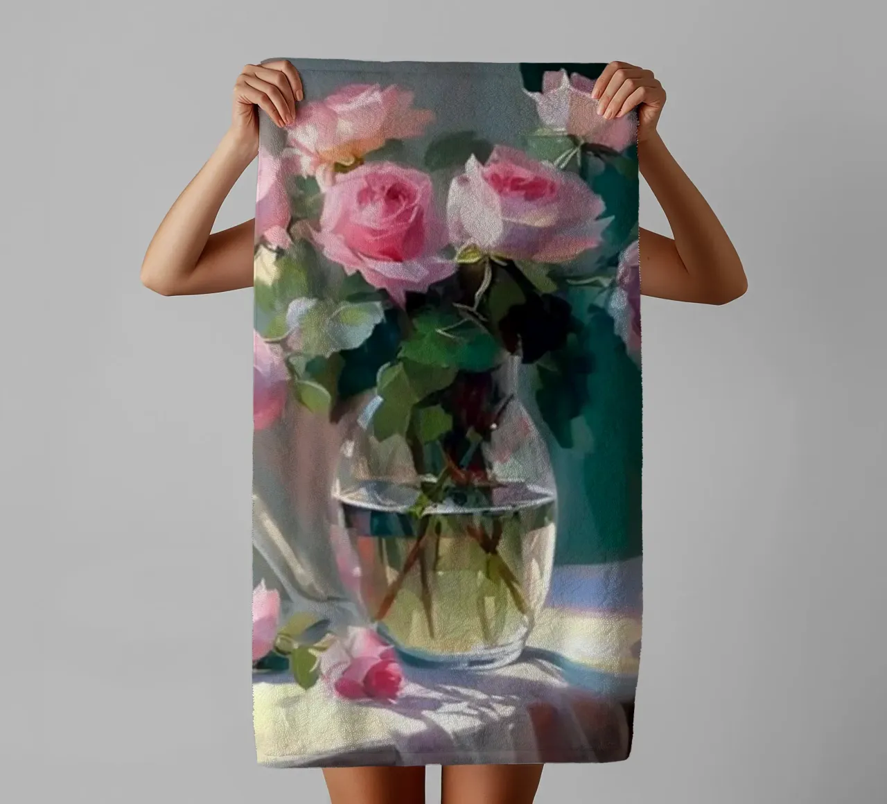 Monet - Vaso di fiori asciugamano da bagno da Günstiger Laden
