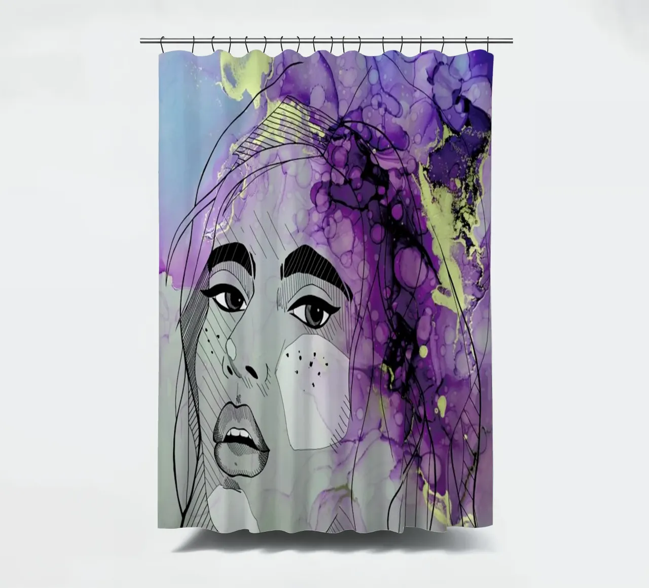 Fluid Lady shower curtain by Sabrina Ziegenhorn