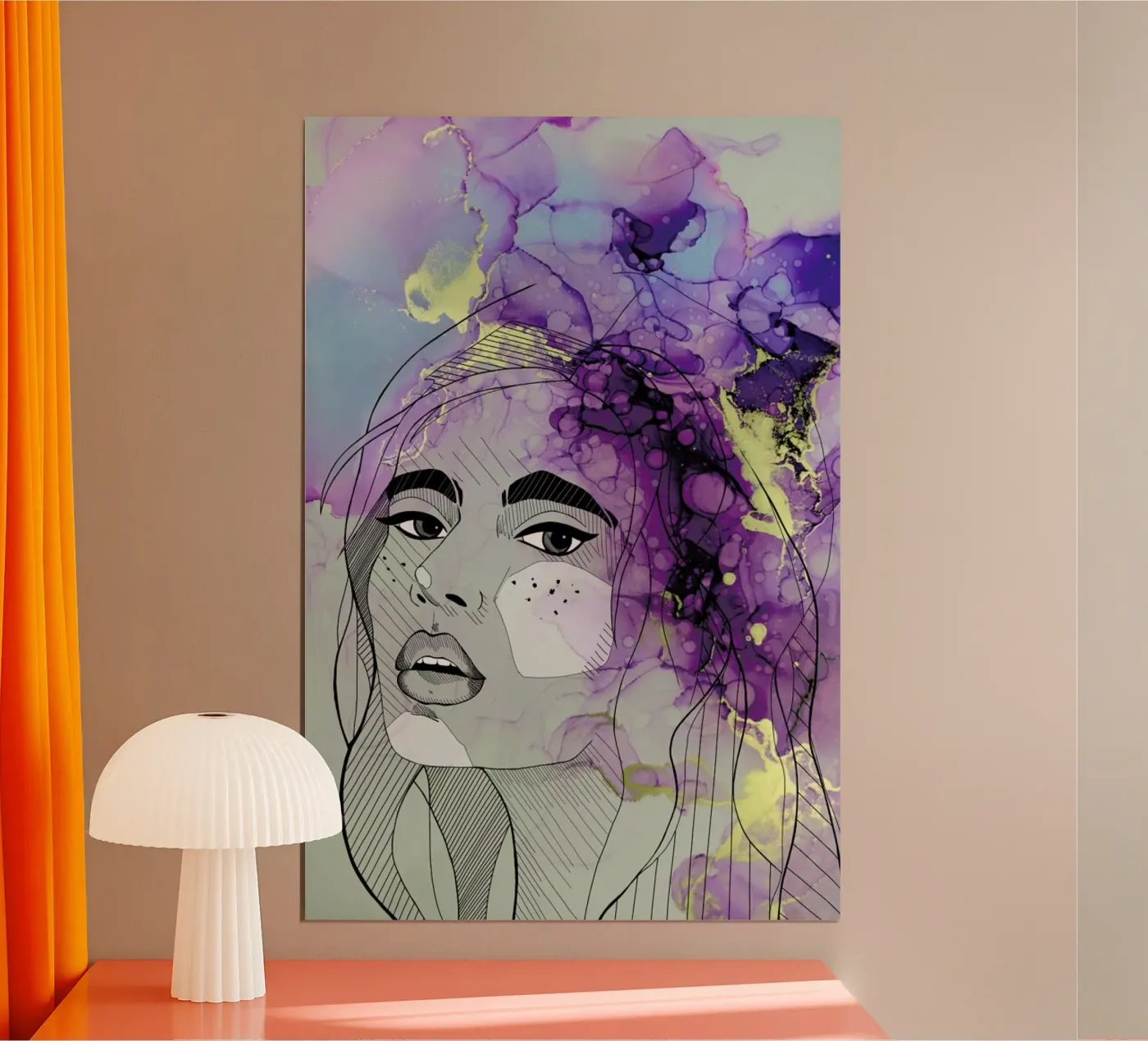 Fluid Lady poster van Sabrina Ziegenhorn